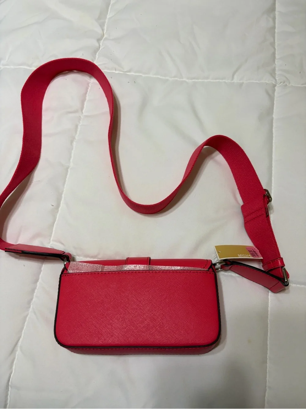 Michael Kors Hot Pink Crossbody Phone Bag with Wide Strap